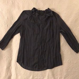 Banana Republic Gray Long Sleeve Blouse, Size L
